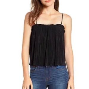 Madewell Black Pleated Camisole Top